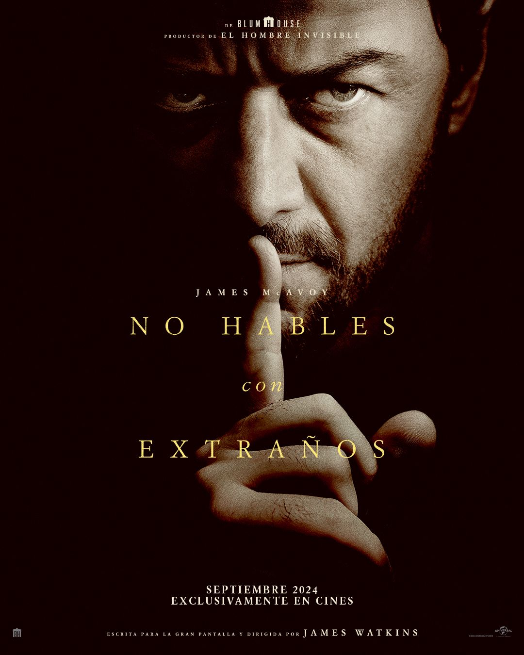 James McAvoy en modo inquietante en el póster de 'No Hables con Extraños' - Aullidos.com