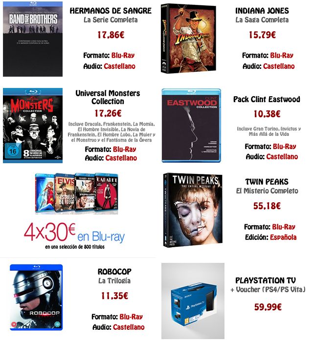 Chollos del Día: Hermanos de Sangre, Trilogía Robocop, Playstation TV, Indiana Jones...