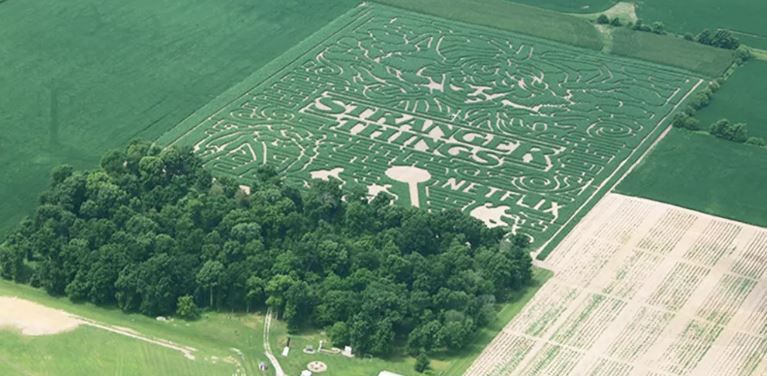 Crean un alucinante laberinto de "Stranger Things" en una granja americana