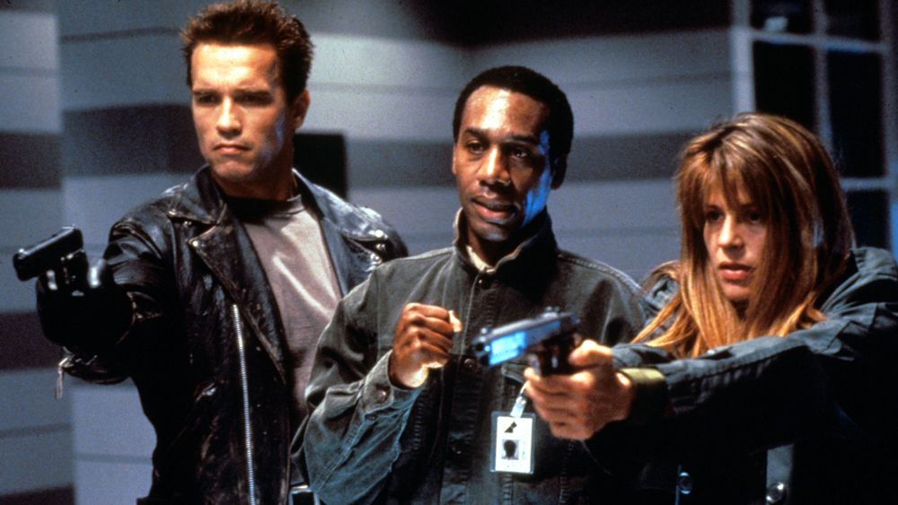 Schwarzenegger y Linda Hamilton juntos en el set de "Terminator 6"